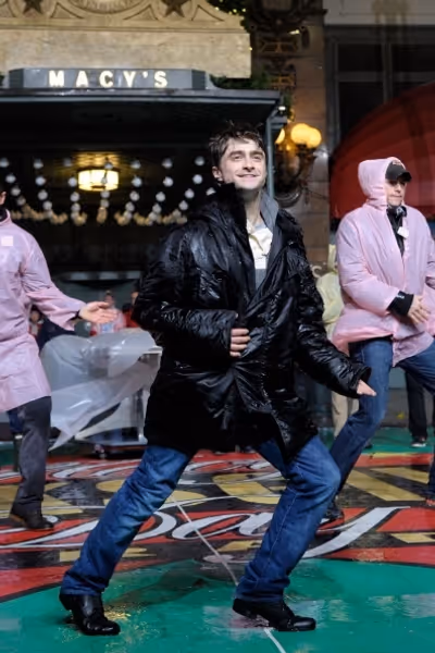 Daniel Radcliffe and the company rehearse for the 2011 Macy's Thanksgiving Day Parade Photo