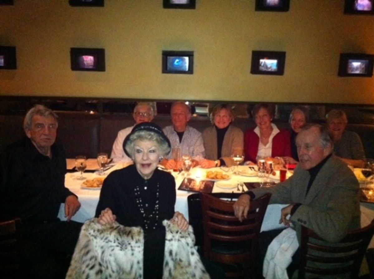   Dona D. Vaughn, Teri Ralston, Charlotte Raines, Jan Horvath, Elaine Stritch, and other guests at 