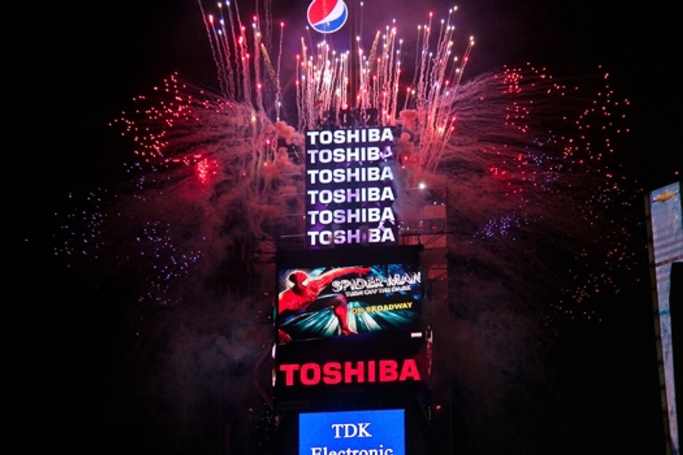 Photo Flash: SPIDER-MAN Rings in 2012 in Times Square!  Image