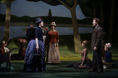 Erin Davie as Dot, Ron Bohmer as George and Cast Photo