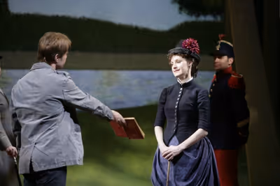 Ron Bohmer as George and Erin Davie as Dot
 Photo