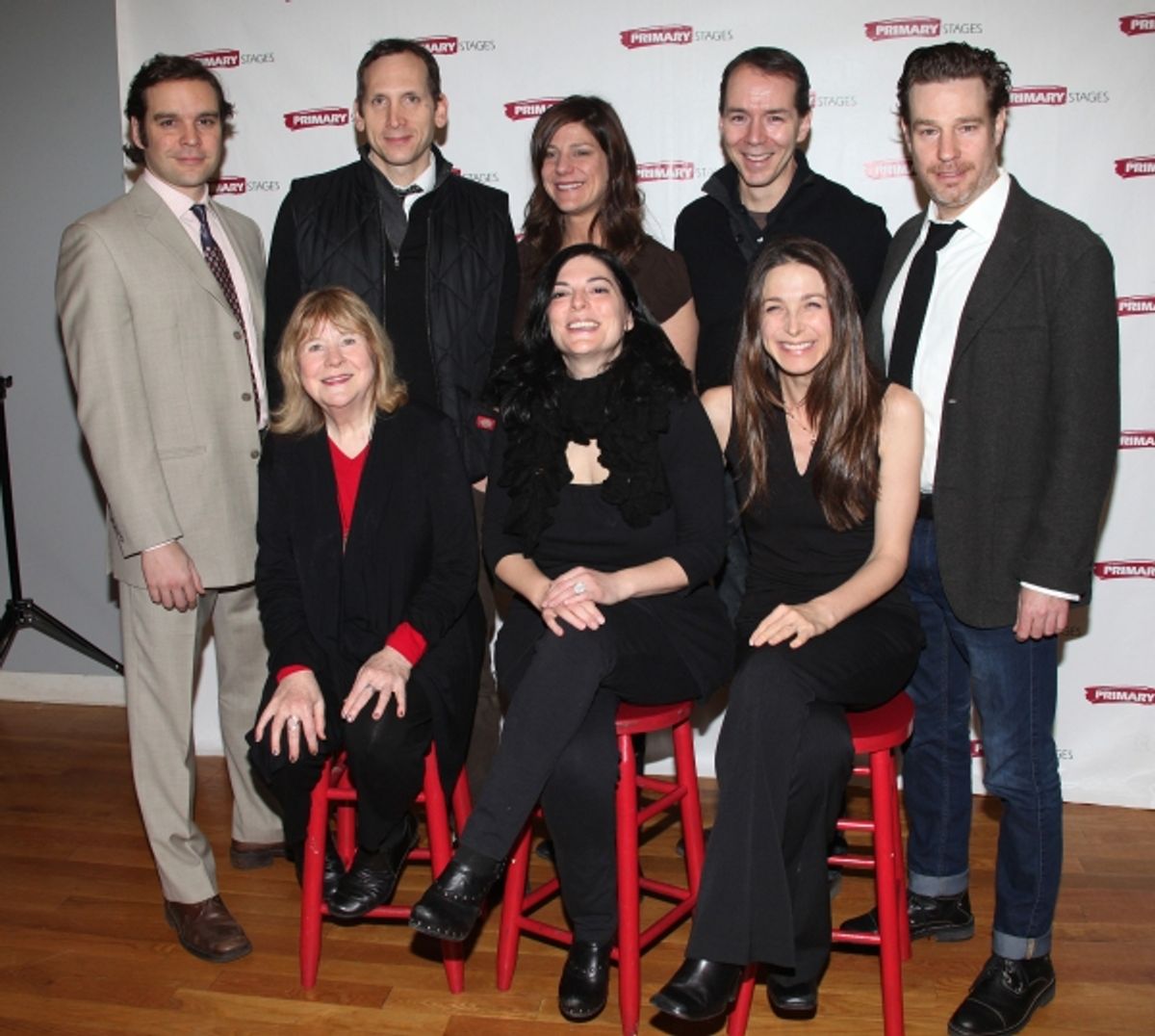 Back Row: Michael Bakkensen, Stephen Kunken, Elizabeth Rich, Paul Niwbanck, Ethan McSweeny Front Row: Marylouise Burke, Kate Fodor & Marin Hinkle  at 