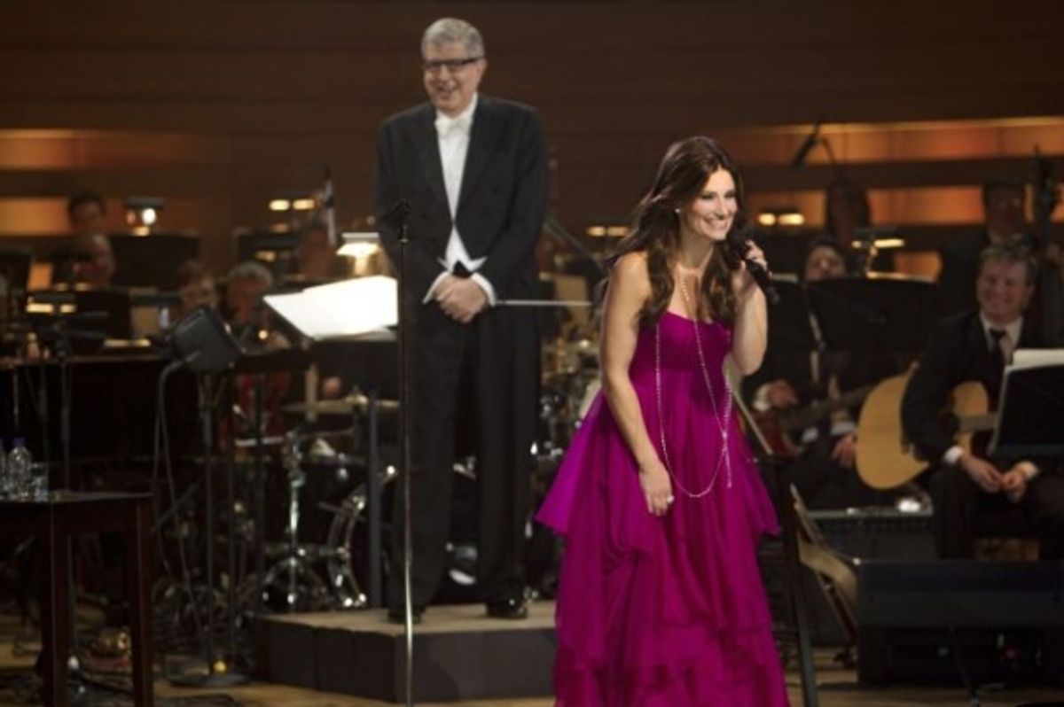 Marvin Hamlisch and Idina Menzel at 