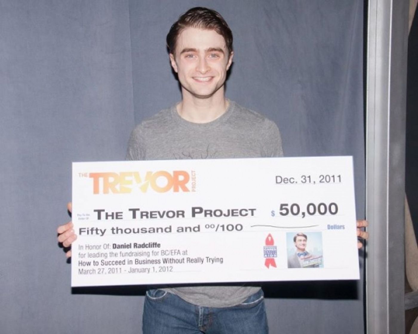 Photo Flash: BC/EFA Donates $50,000 to the Trevor Project in Honor of Daniel Radcliffe!  Image