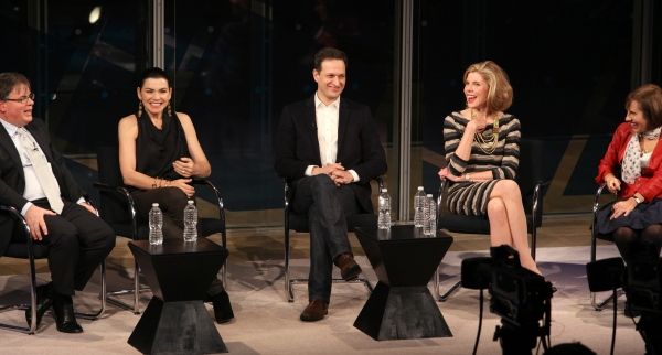Writer Robert King, Julianna Margulies, Josh Charles, Christine Baranski & Writer Mic Photo