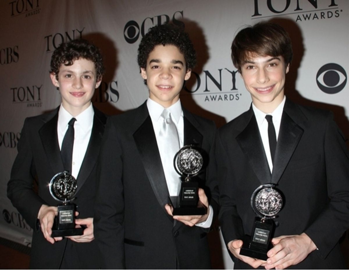 Trent Kowalik, David Alvarez and Kiril Kulish with their 2009 Tony Awards for Best Leading in a Musical. at 