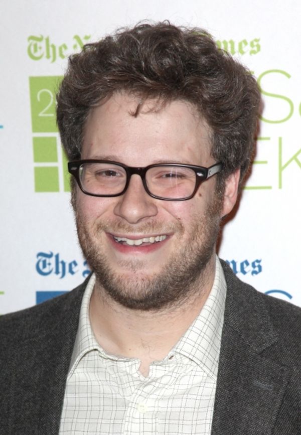 Seth Rogen & Will Reiser, interviewed by Melena Ryzik, attending the New York Times 1 Photo