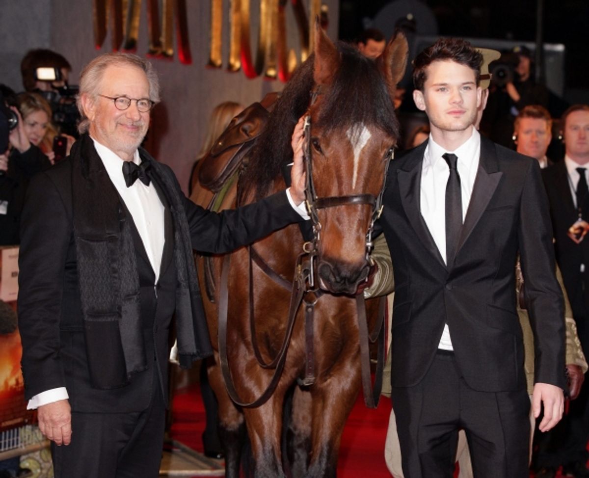 Steven Spielberg and Jeremy Irvine