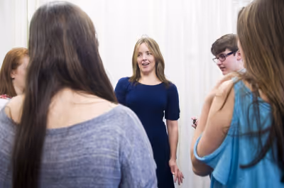 Alice Ripley and Students Photo