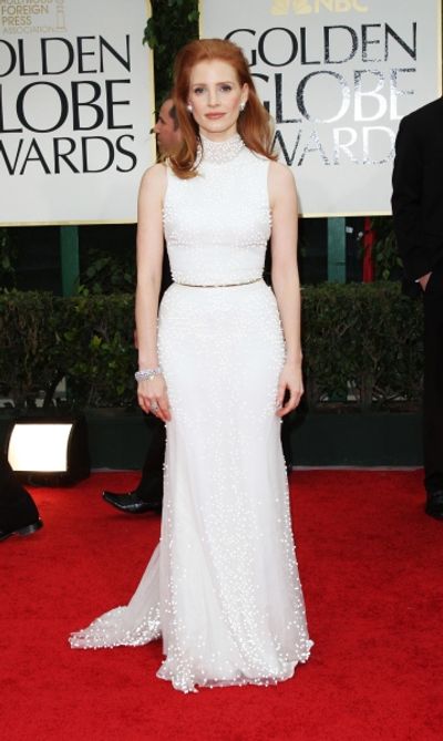 Jessica Chastain pictured at the 69th Annual Golden Globe Awards held at the Beverly  Photo