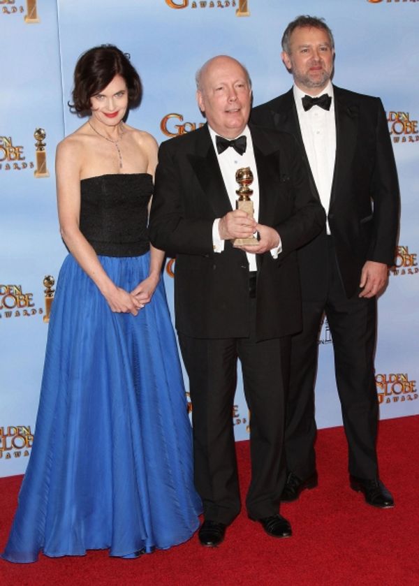 Writer Julian Fellowes, actors Elizabeth McGovern and Hugh Bonneville pictured at the Photo