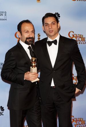 Asghar Farhadi and Peyman Moadi pictured at the 69th Annual Golden Globe Awards - Pre Photo