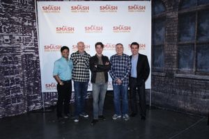 Jaime Cepero, Neil Meron, Christian Borle, Craig Zadan, and Brian d’Arcy James @ BroadwayWorld Jaime Cepero, Neil Meron, Christian Borle, Craig Zadan, and Brian d’ Photo