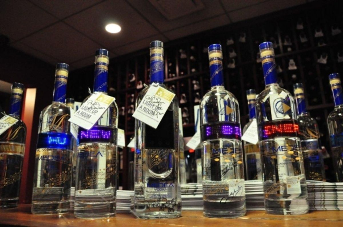 Medea Vodka bottles at 