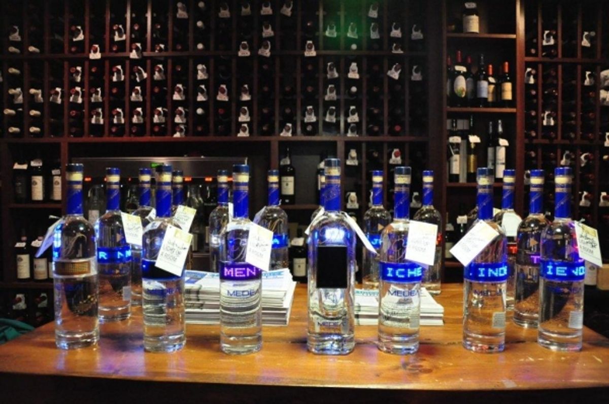 Medea Vodka bottles at 