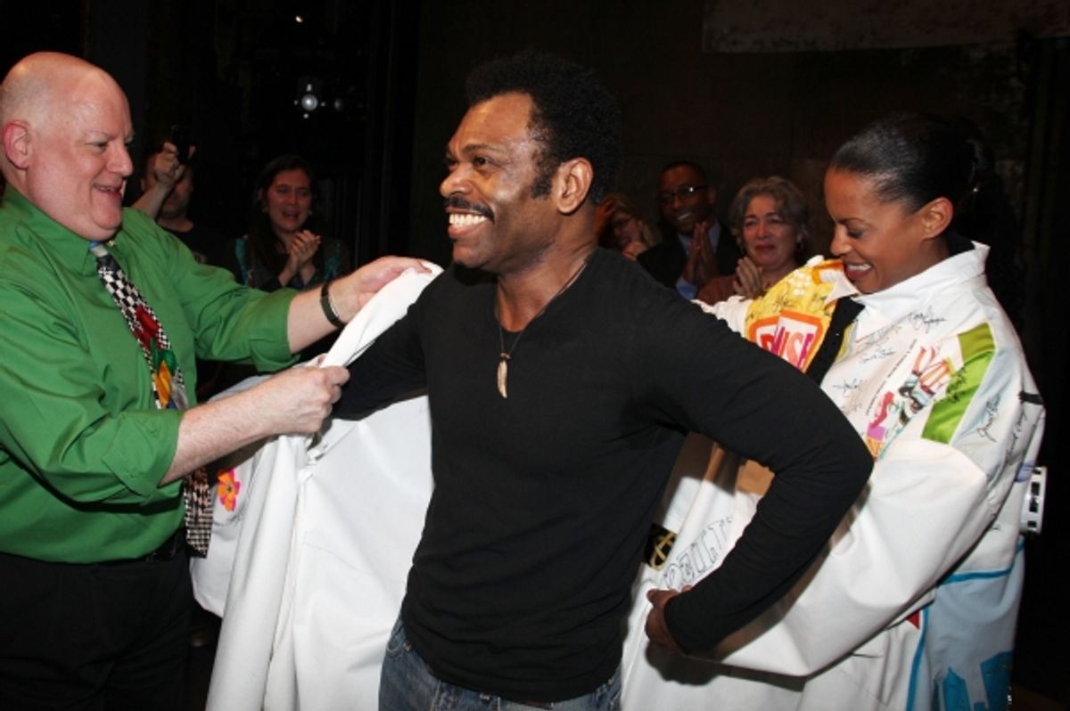 David Westphal, J.D. Webster & Kearran Giovanni (Gypsy Robe Recipient for Hugh Jackman-Back On Broadway)  at 