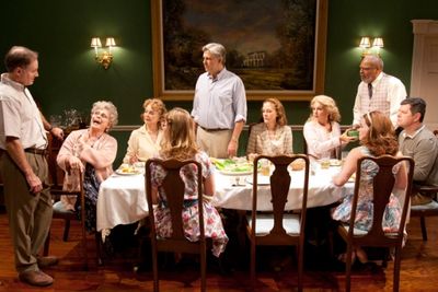 (from left) Devon Abner, Elizabeth Ashley, Penny Fuller, Kelly McAndrew, James DeMars Photo