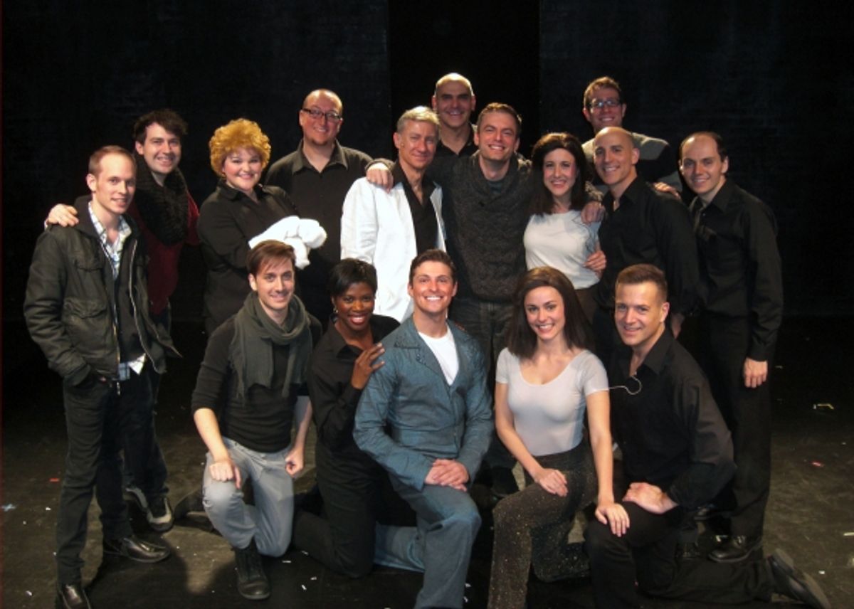 JUSTIN KIRK with the cast and crew of SILENCE! The Musical at Performance Space 122 at 
