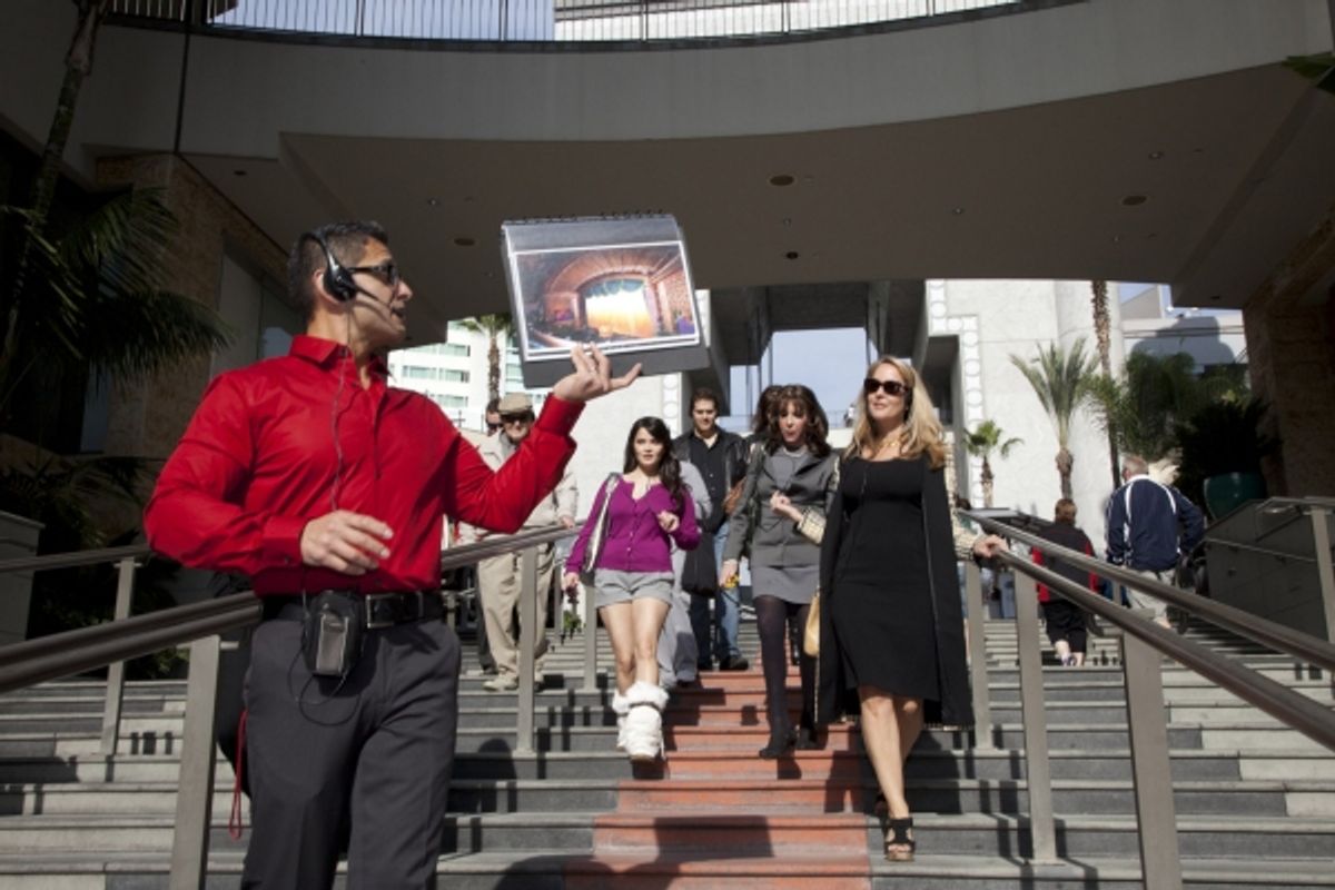 Tour Guide Michael Hernandez with Romi Dames, Kate Linder and Erin Murphy among others at 