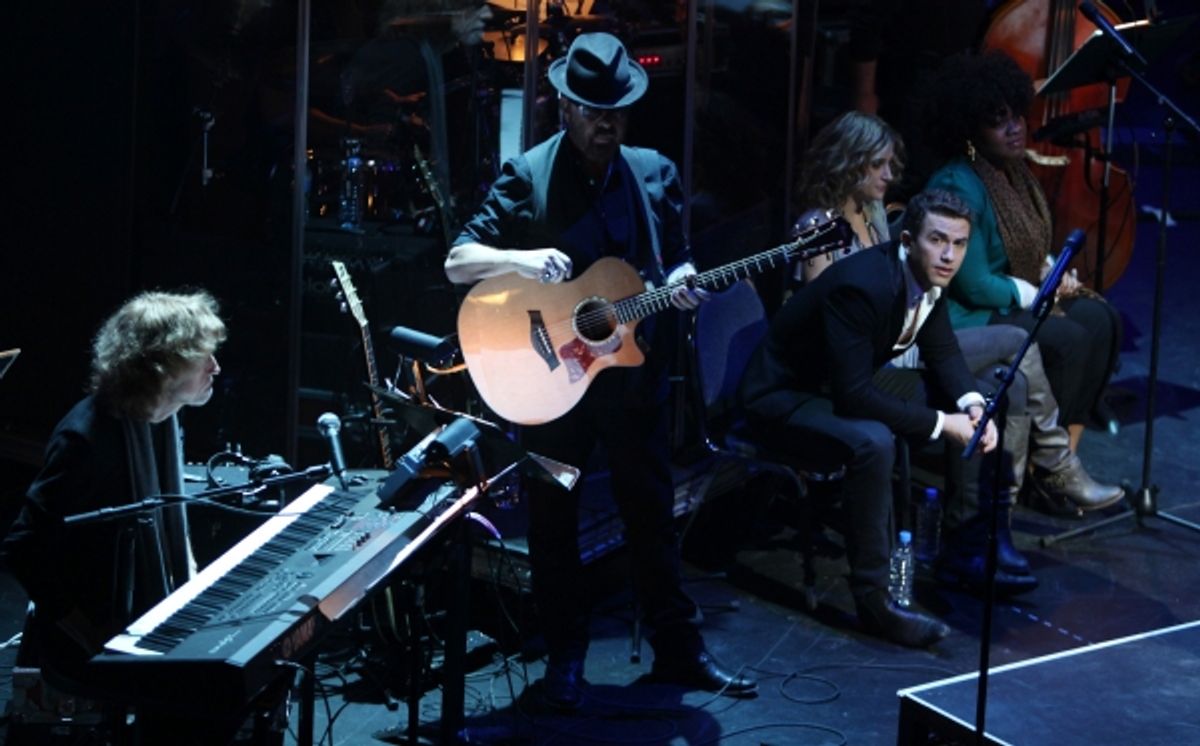 Glen Ballard, Dave Stewart, Richard Fleeshman, Caissie Levy & Da'vine Joy Randolph at 