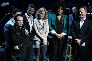 Matthew Warchus, Bryce Pinkham, Richard Fleeshman, Caissie Levy, Da'vine Joy Randolph Photo