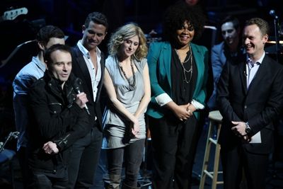 Matthew Warchus, Bryce Pinkham, Richard Fleeshman, Caissie Levy, Da'vine Joy Randolph Photo