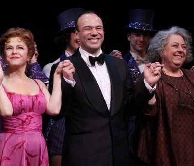 Bernadette Peters, Danny Burstein and Jayne Houdyshell take a bow on FOLLIES' Broadwa Photo