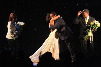 Katori Hall, Angela Bassett, Samuel L. Jackson, and Kenny Leon Photo