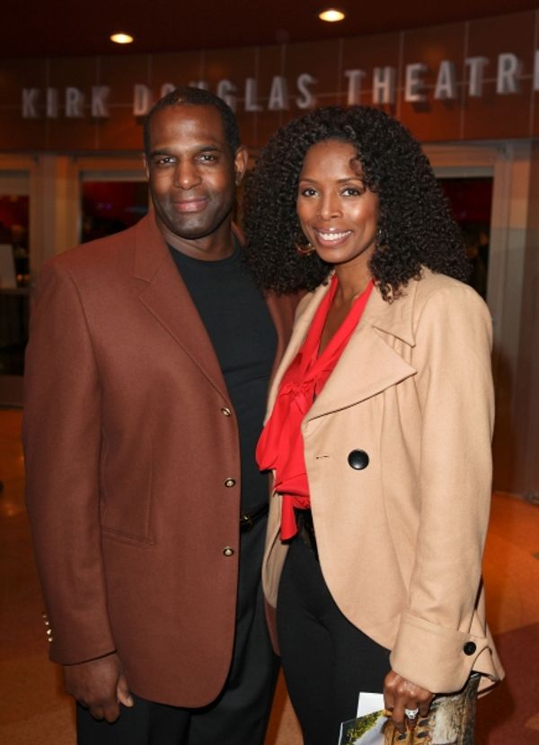 CULVER CITY, CA - JANUARY 22: Keith Douglas (L) and actress Tasha Smith (R) pose duri Photo