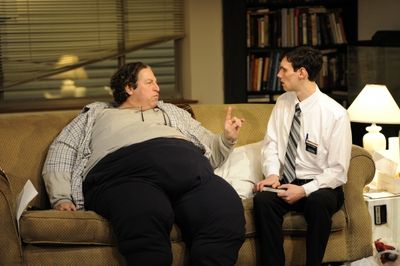 Tom Alan Robbins (Charlie) and Cory Michael Smith (Elder Thomas)
 Photo
