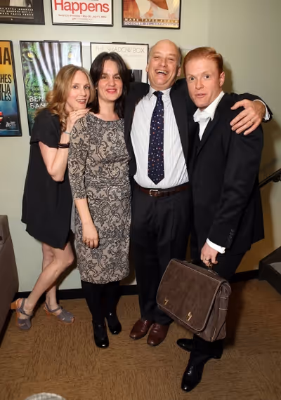 Cast member Christina Kirk, Director Pam MacKinnon and cast members Frank Wood and Br Photo