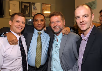Tim Griffin, cast member Damon Gupton, actor Aidan Quinn and actor Brian F. O'Byrne  Photo