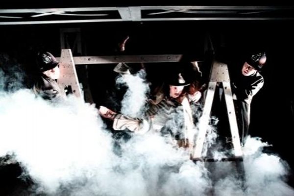 (L to R) Frank Creasy (Clown One), Dan Stackhouse (Richard Hannay), Steve King (Clown Photo