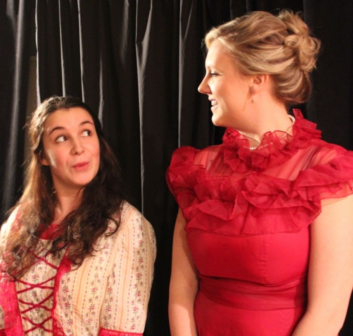 Lanie Novack as Cecily Cardew and Kelsey Kaisershot as Gwendolyn Fairfax at 