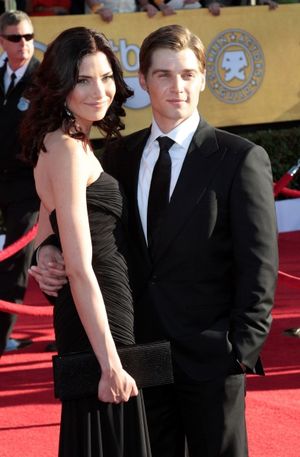 Courtney Vogel; Mike Vogel pictured at the 18th Annual Screen Actors Guild Awards - a Photo