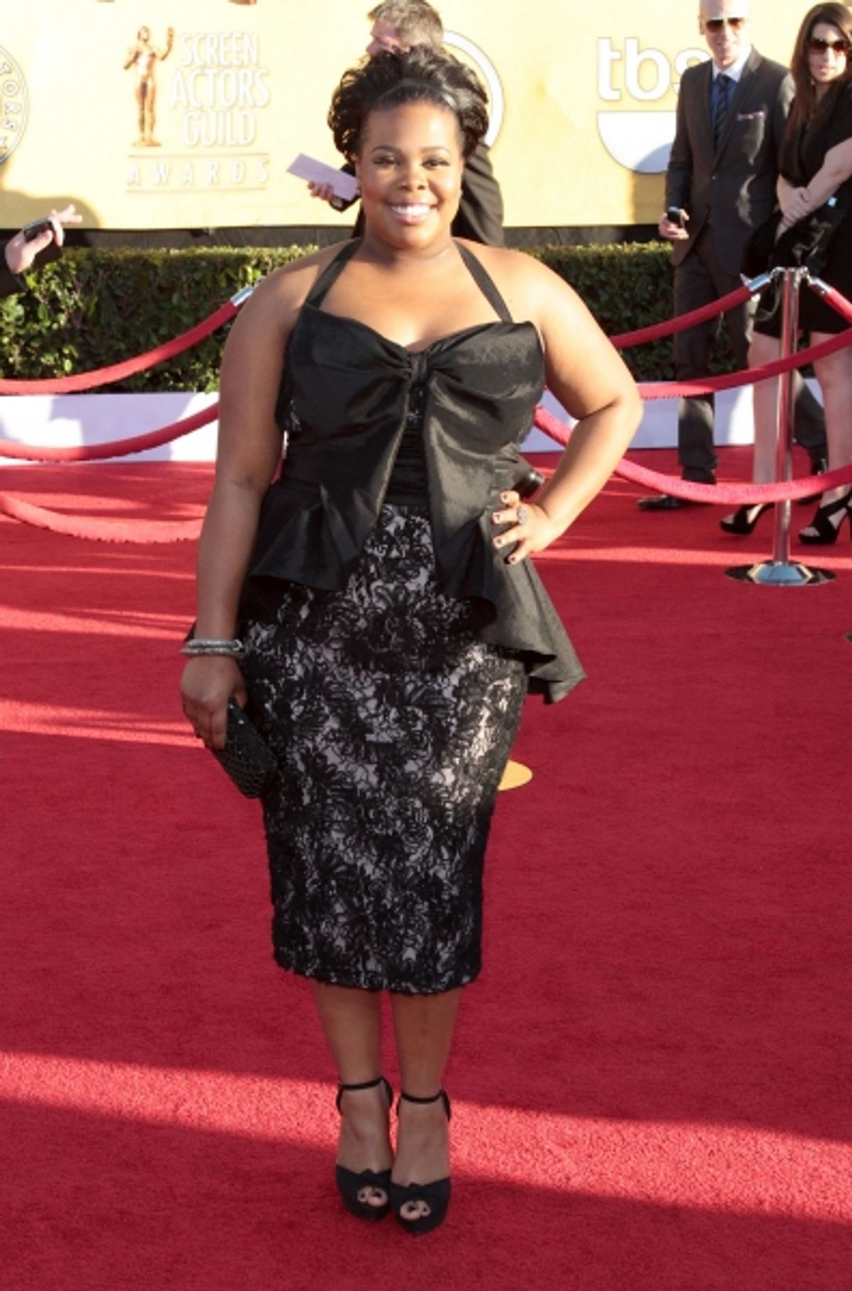Amber Riley pictured at the 18th Annual Screen Actors Guild Awards - arrivals held at the Shrine Auditorium and Exposition Center in Los Angeles, CA on January 29, 2012 Ã‚Â© RD / Orchon / Retna Digital at 