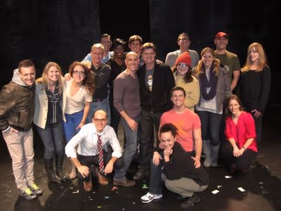 THE SILENCE! Company with cast members from On a Clear Day including Jessie Mueller a Photo
