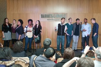 Telly Leung and the cast of Godspell Photo