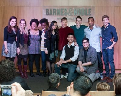 Stephen Schwartz and the cast of Godspell Photo