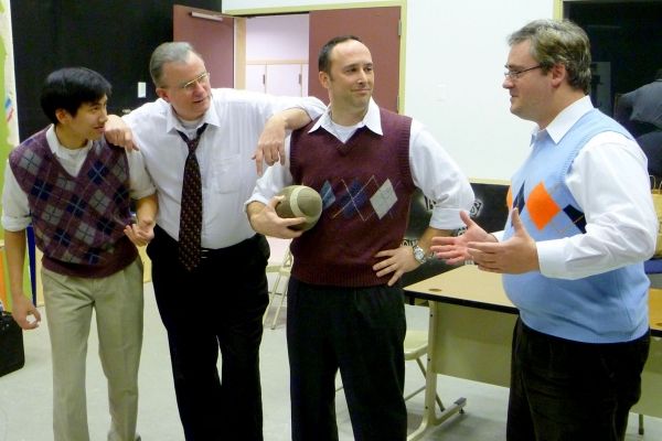 Timothy Liu of Kendall Park as Happy, Timothy Anderson of Princeton as Willy, Christo Photo