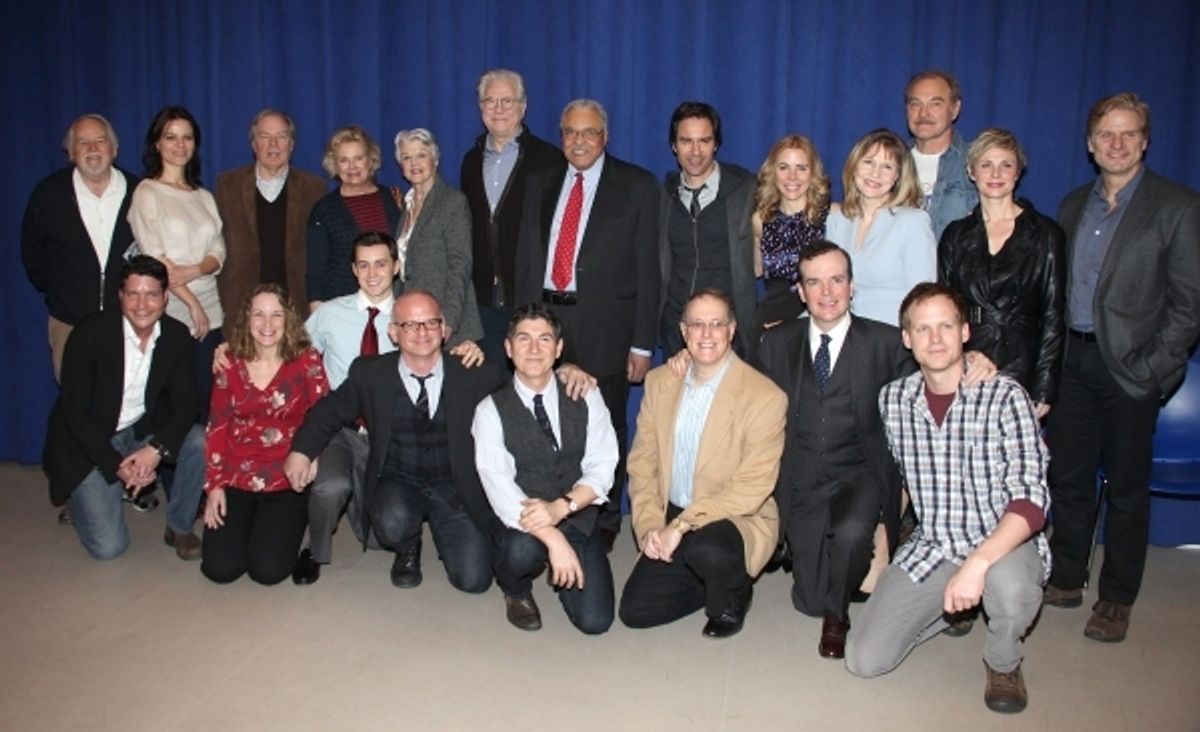 Michael McKean, Candice Bergen, Angela Lansbury, John Larroquette, James Earl Jones, Eric McCormack, Kerry Butler, Jefferson Mays, Donna Hanover, and Michael Wilson. Photo Credit: Walter McBride at 