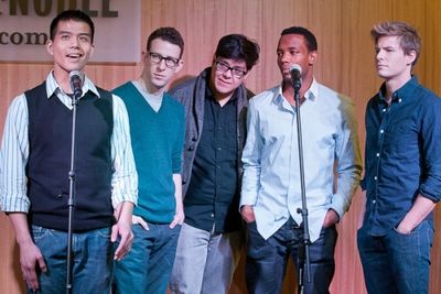 Telly Leung and the men of Godspell Photo