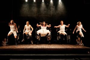 Emily Witte (Anna), Clare Howes Eisentrout (Martha), Kyra Kennedy (Wendla), Andrea Leach (Ilse), and Rachel Brawley (Thea) @ BroadwayWorld Emily Witte (Anna), Clare Howes Eisentrout (Martha), Kyra Kennedy (Wendla), Andrea Le Photo