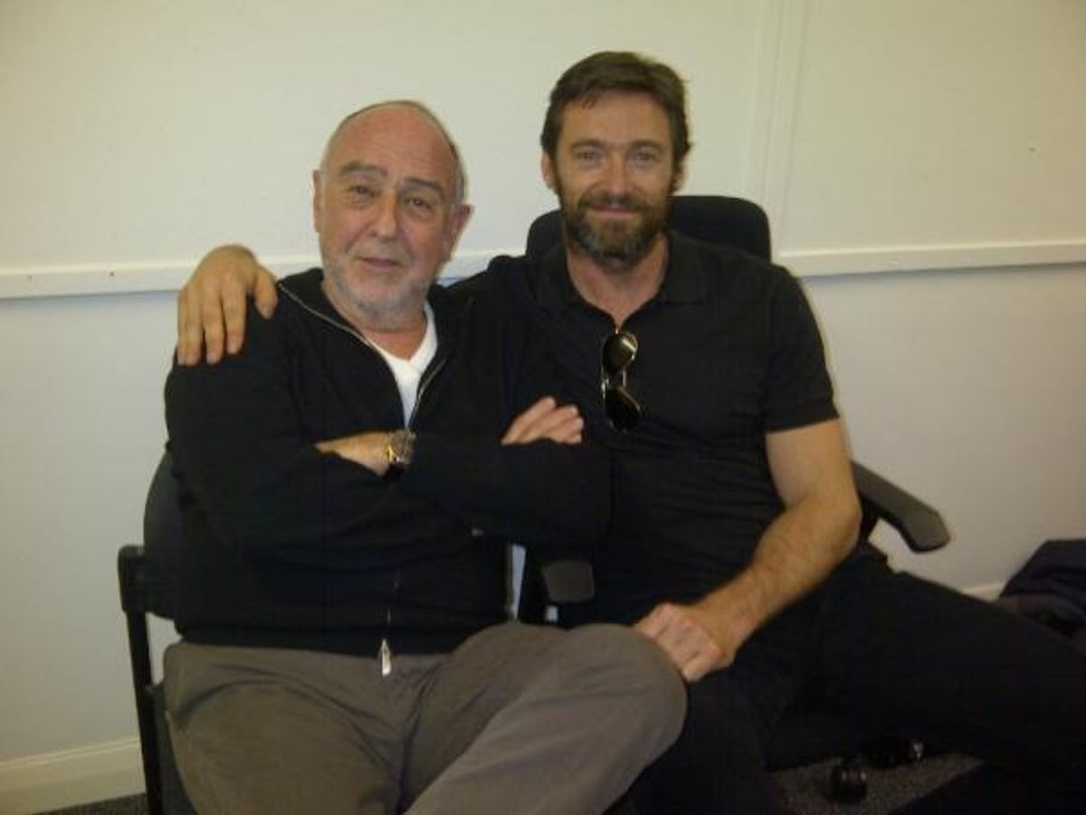 Hugh Jackman in LES MIS Rehearsals with Claude-Michel Schonberg at 