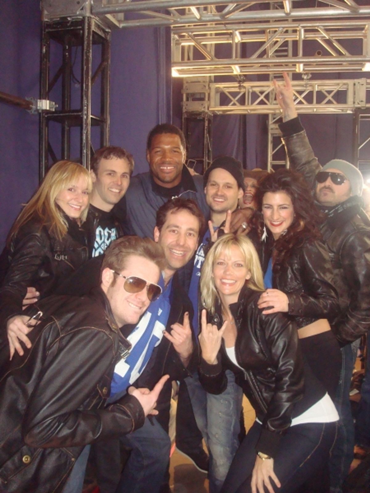 Michael Strahan and ROCK OF AGES Company at 