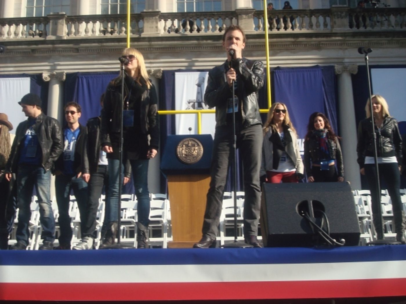 Photo Flash: Go Giants! ROCK OF AGES Plays the Super Bowl Parade!  Image
