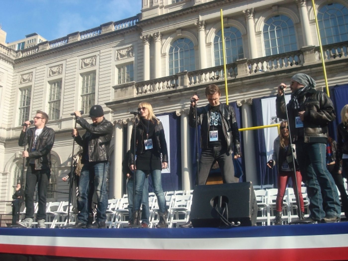 Photo Flash: Go Giants! ROCK OF AGES Plays the Super Bowl Parade!  Image