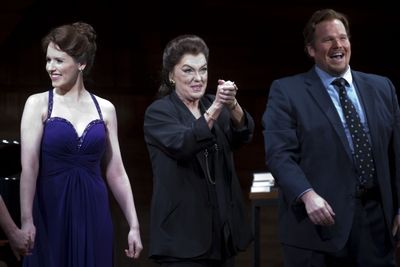 Naomi O'Connell, Tyne Daly and Garrett Sorenson. Photo Credit: Photo by Dan Wooller/R Photo