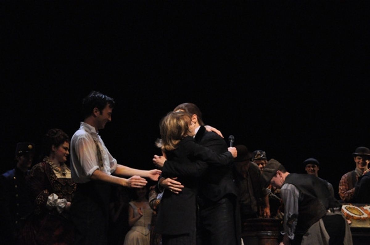 Kyle Barisich, Gillian Lynne and Hugh Panaro at 