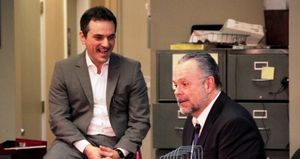 Rick Yaconis as Roma and Paul Page as Levene @ BroadwayWorld Rick Yaconis as Roma and Paul Page as Levene Photo